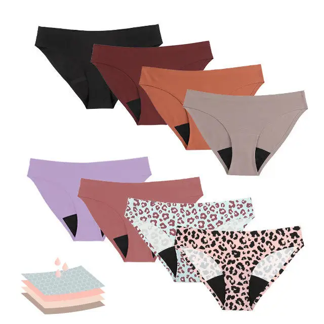 Wholesale 4 Layer Seamless Cotton Period Panties Women Menstrual Underwear