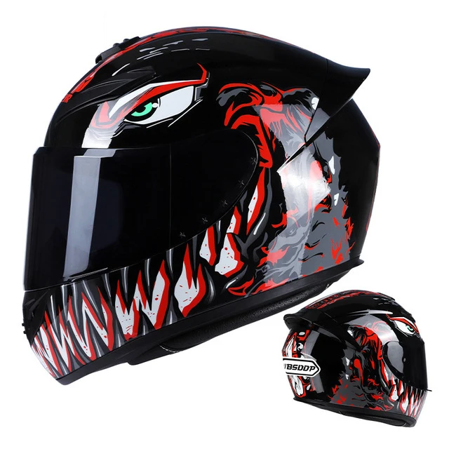 New Spot Morel ABS Helmet Motorcycle Big Tail Full Face Helmet Racing Motorcycle Running Helmet Men and Women Four Seasons