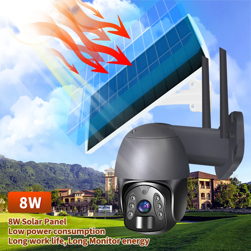 SQW-2 solar outdoor wifi camera 1080p Color Night Vision best solar powered security camera solar camera system