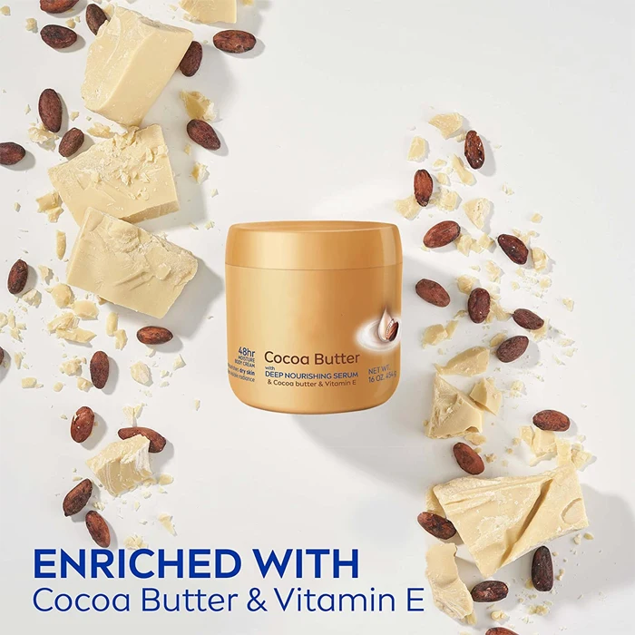 Wholesale Private Label Cocoa Butter Body Cream with Deep Nourishing Serum -48hours Moisturizer Dry Skin