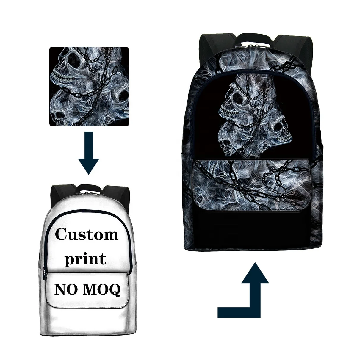 2022 anti-theft custom backpack notebook bags business laptop backpack black skeleton laptop backpack