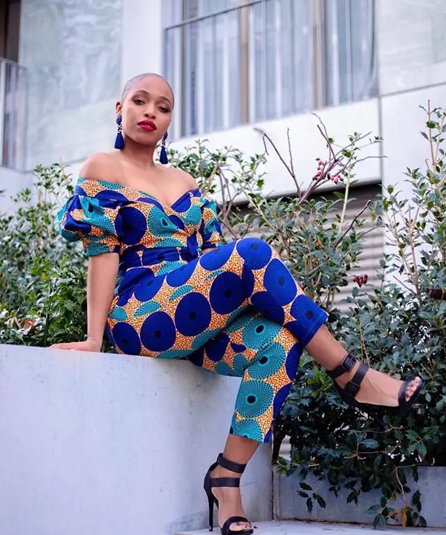 sexy jumpsuit Pantalons Autumn Africa digital printing nightclub Lantern Sleeve off shoulder one-piece pants waist