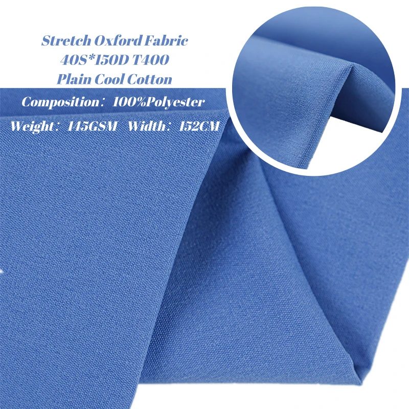 ECO-friendly Dying 40S*150D-T400 145gsm woven 100% Polyester outdoor Fabric for sportswear