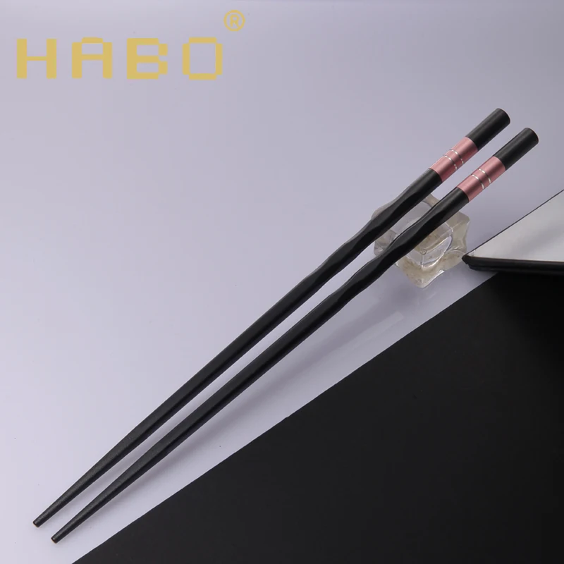 HABO hotel houseware antibacterial anti-mould fiberglass luxuriant easy to clean 2021 new ripple ring chopstick for gift box SGS