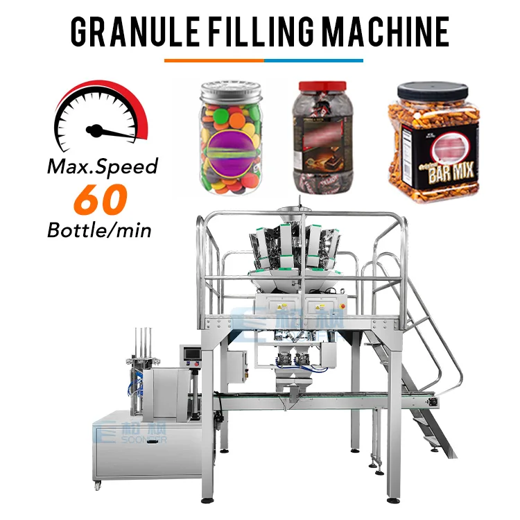 Fully automatic pre made flat bottom pouch bag coffee bean zipper bag packaging packing machine