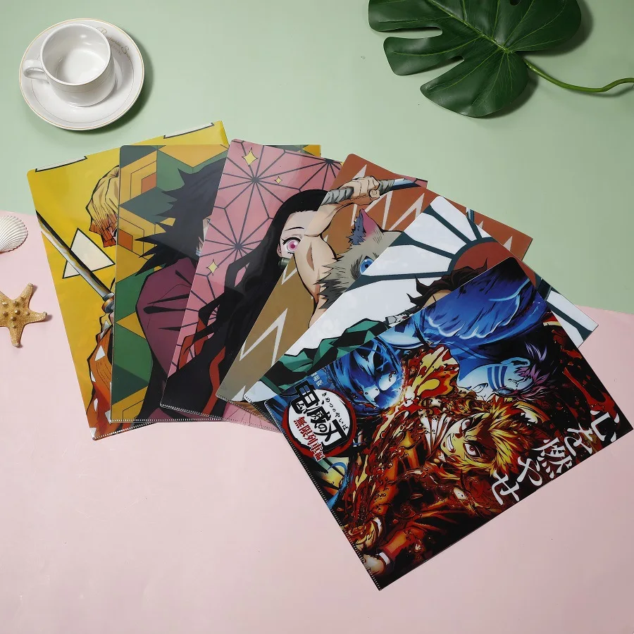 Demon Slayer File Bag Kimetsu no Yaiba Cartoon Document Holder For Student Office Anime File Pocket