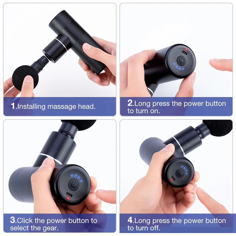 Gym Travel Quiet Electric Cordless Portable Girl Fasical Gun Aluminium Mini Massage Gun