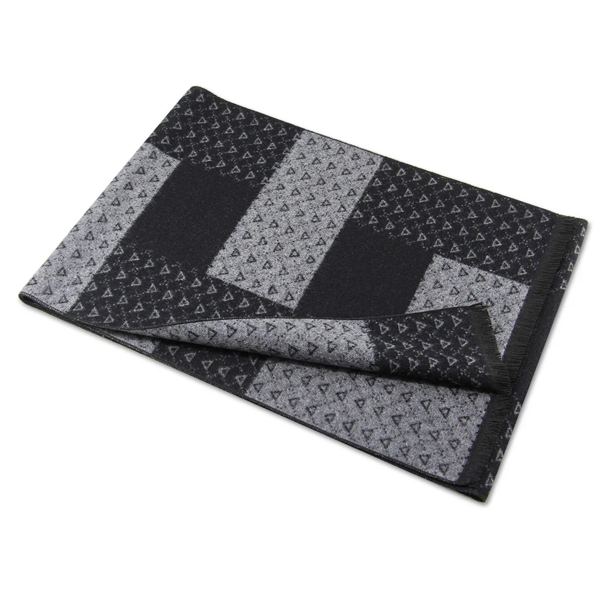 Winter Grey Black Scarf Men Zhejiang Scarf Manufacturers Wool And Polyester Shawls And Scarves For Man