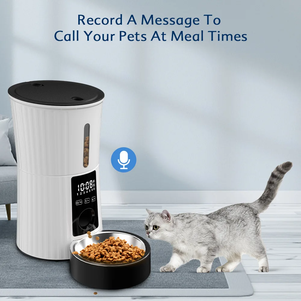 4L Smart Automatic Pet Feeder Dual Power Supply Voice Recorder Timed Quantitative Cat Dog Automatic feeder