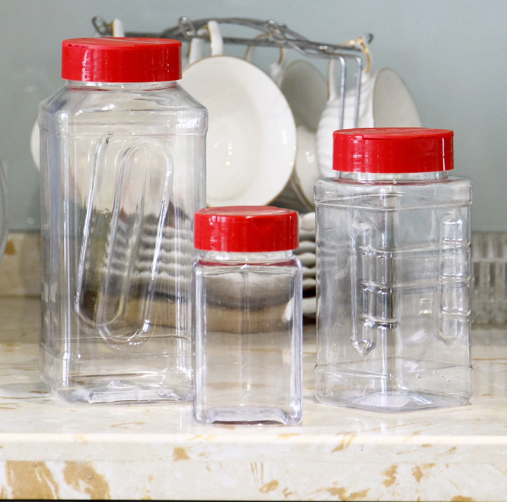 4oz 120ml 8oz 12 oz spice bottle round clear pet plastic spice shaker jar seasoning powder bottles