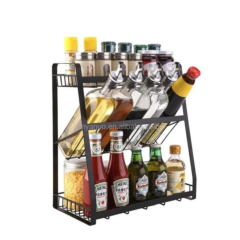 Kitchen Accessories 3-Tier Anti Skidding Kitchen Countertop Storage Rack