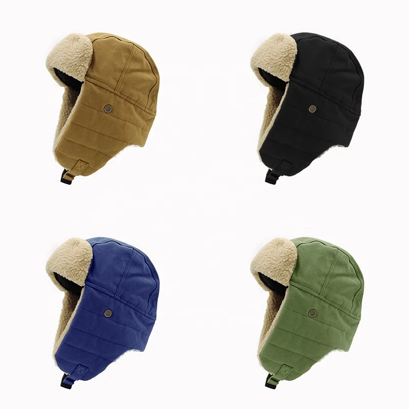 High Quality Trapper Hat Custom Winter Hats for Men with Mask Thickened Thermal Ear Protection Windproof Fur Trooper