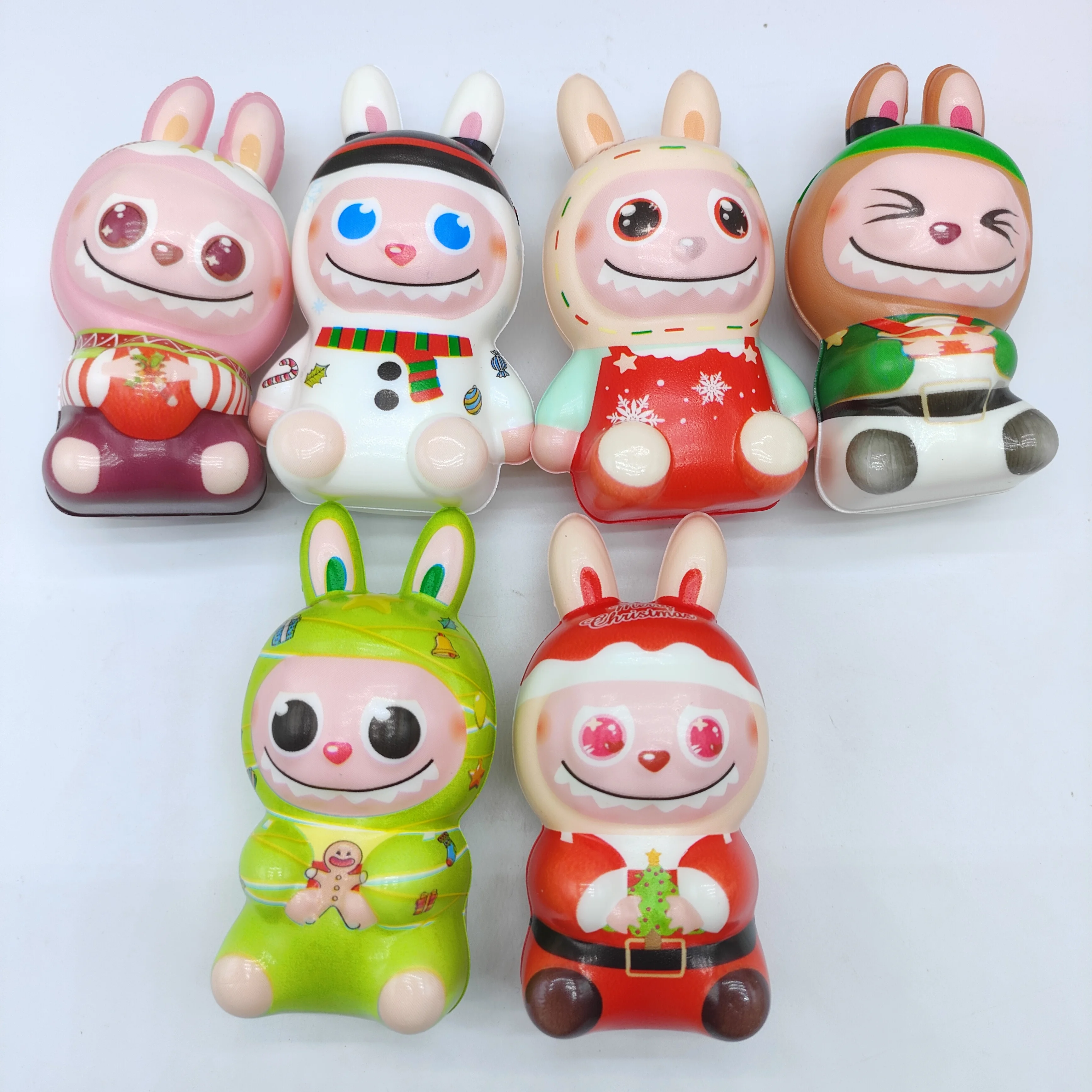 Wholesale Labubu Creative Rebound Decompression Pendant Cartoon Pinch Music Slow Decompression Toy for Children Made PU Material