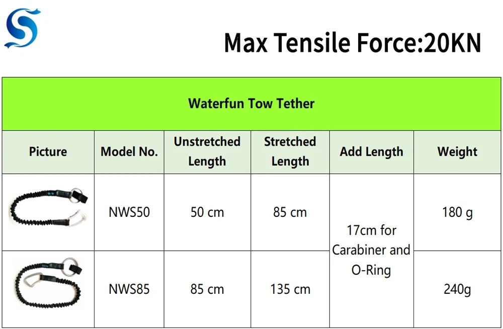 Cow Tail  Tow Tether for Water Rescue PFD Equipment NRS nrs tow line 85cm