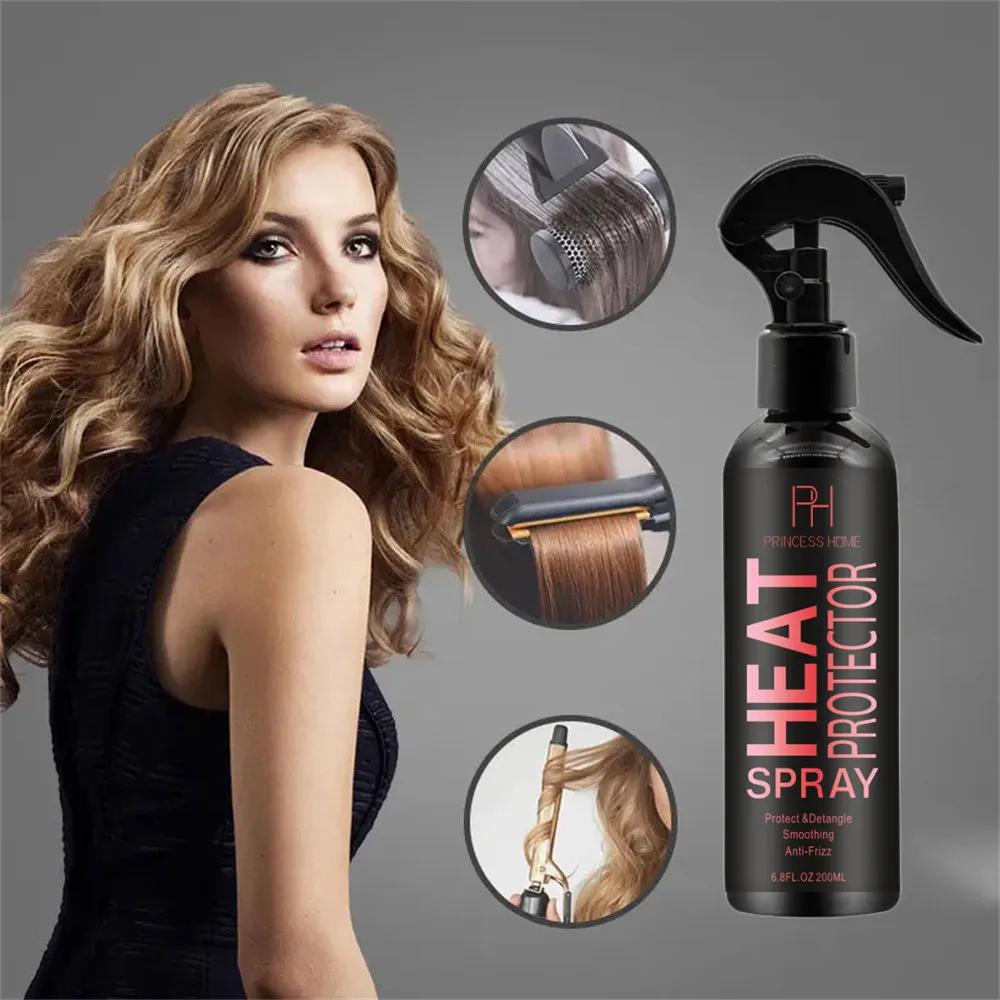 Private Label 200ml Heat Protectant Spray Nourishing Shine Mist Anti-frizz Conditioning Hair Spray Heat Protector Spray