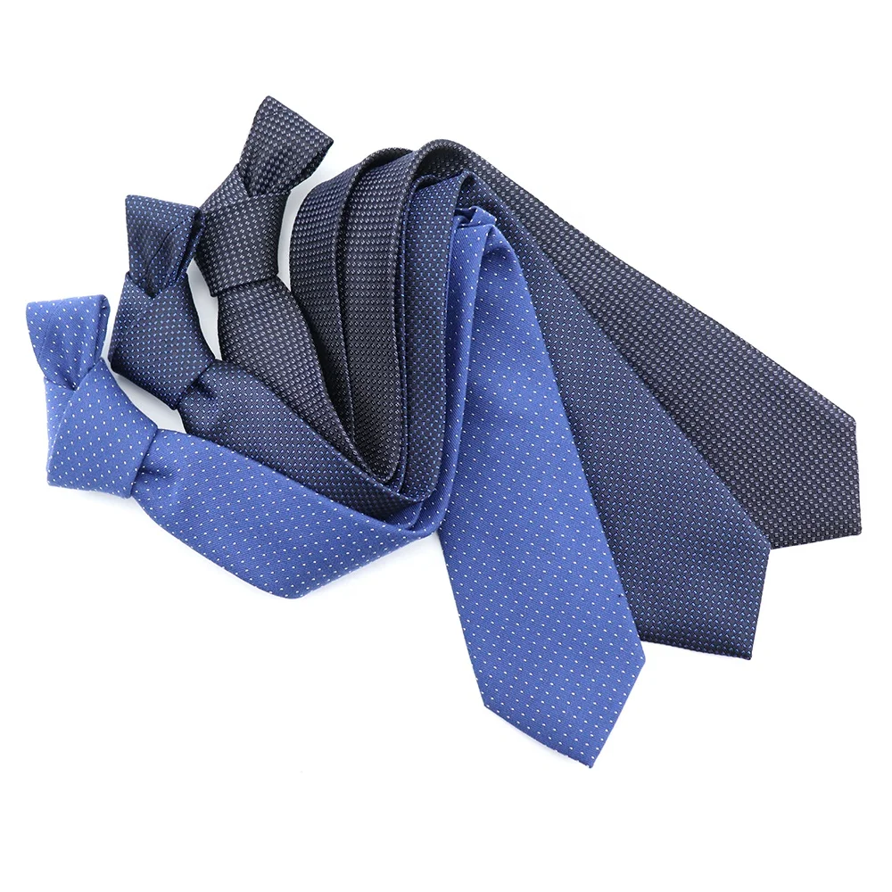 
 Синие галстуки XINLI для деловой коллекции, шелковые хлопковые галстуки с геометрическим рисунком в горошек, тканые галстуки для дизайнеров  