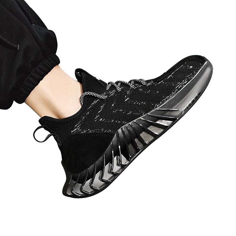 Stylish Breathable Knit Upper Men Sports Shoes Tpu Sole Male Shoes Sneaker