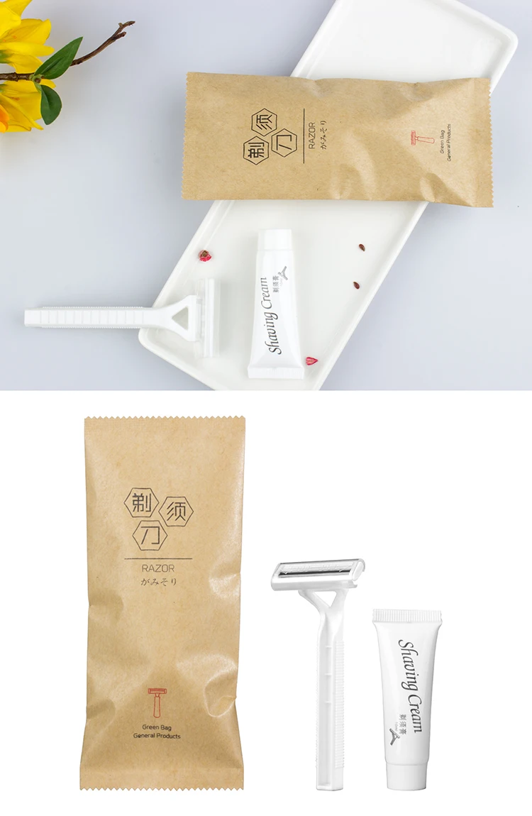 Top Quality Hot Sale Hotel Bath Home Razor Upscale Independent Packaging Disposable Double-blade Shaver Set