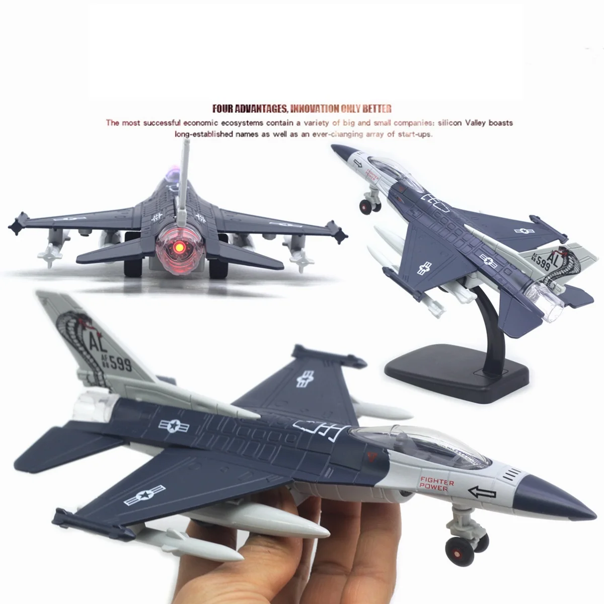 22cm American F-16 New Alloy Fighter Simulation Aircraft Model Diecast Airplanes