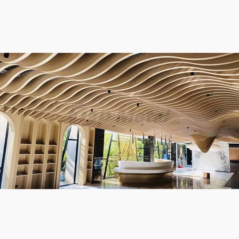 Low Cost Rectangular Aluminum Ceiling Materials U- shaped Tube False Ceiling Panels