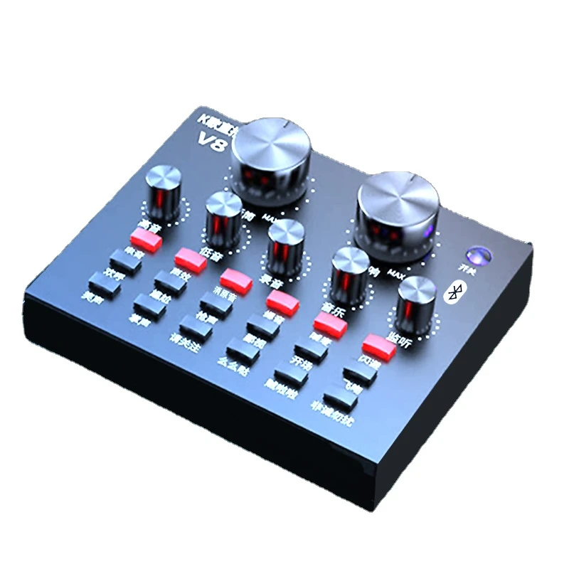 Универсальная электронная звуковая карта V8 для мобильного телефона/компьютера, профессиональный звуковой миксер Magic Voice Changer