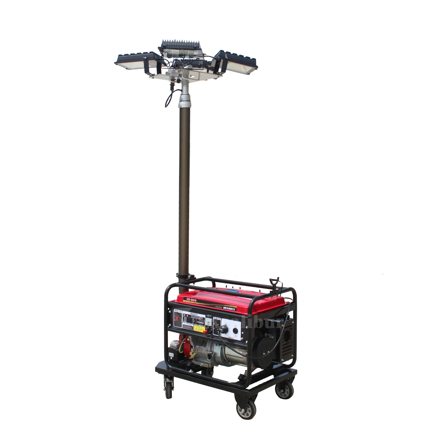 Excalibur Portable 220V Lighting Tower Hand Push Generator Industrial Light Tower
