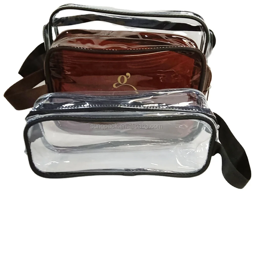 Portable Travel Transparent Makeup Pouch PVC Waterproof Handles Cosmetic Bags