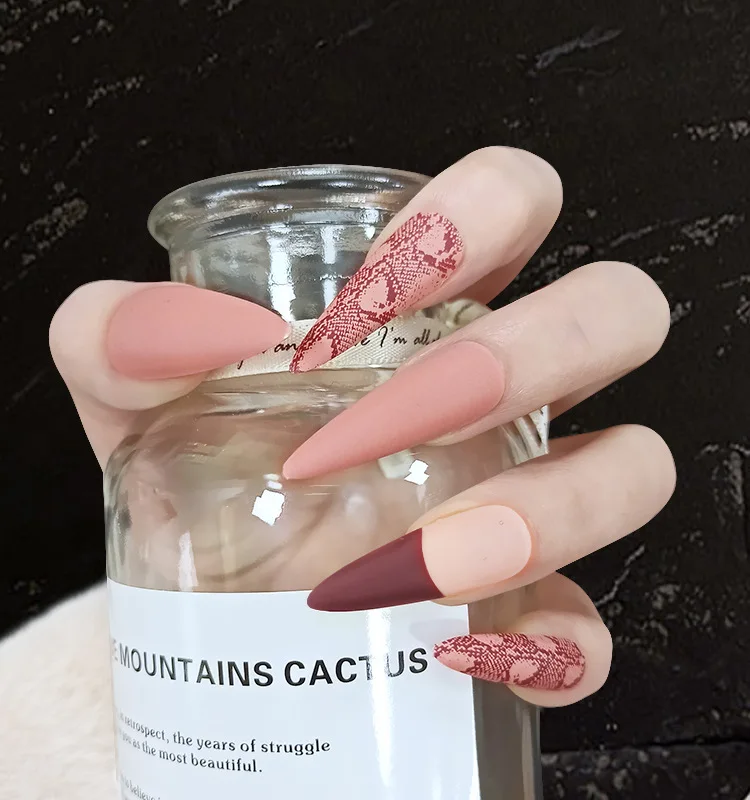 2022 wholesale custom super long french soft gel nail tip press on nail coffin thick full length full cover nail tips