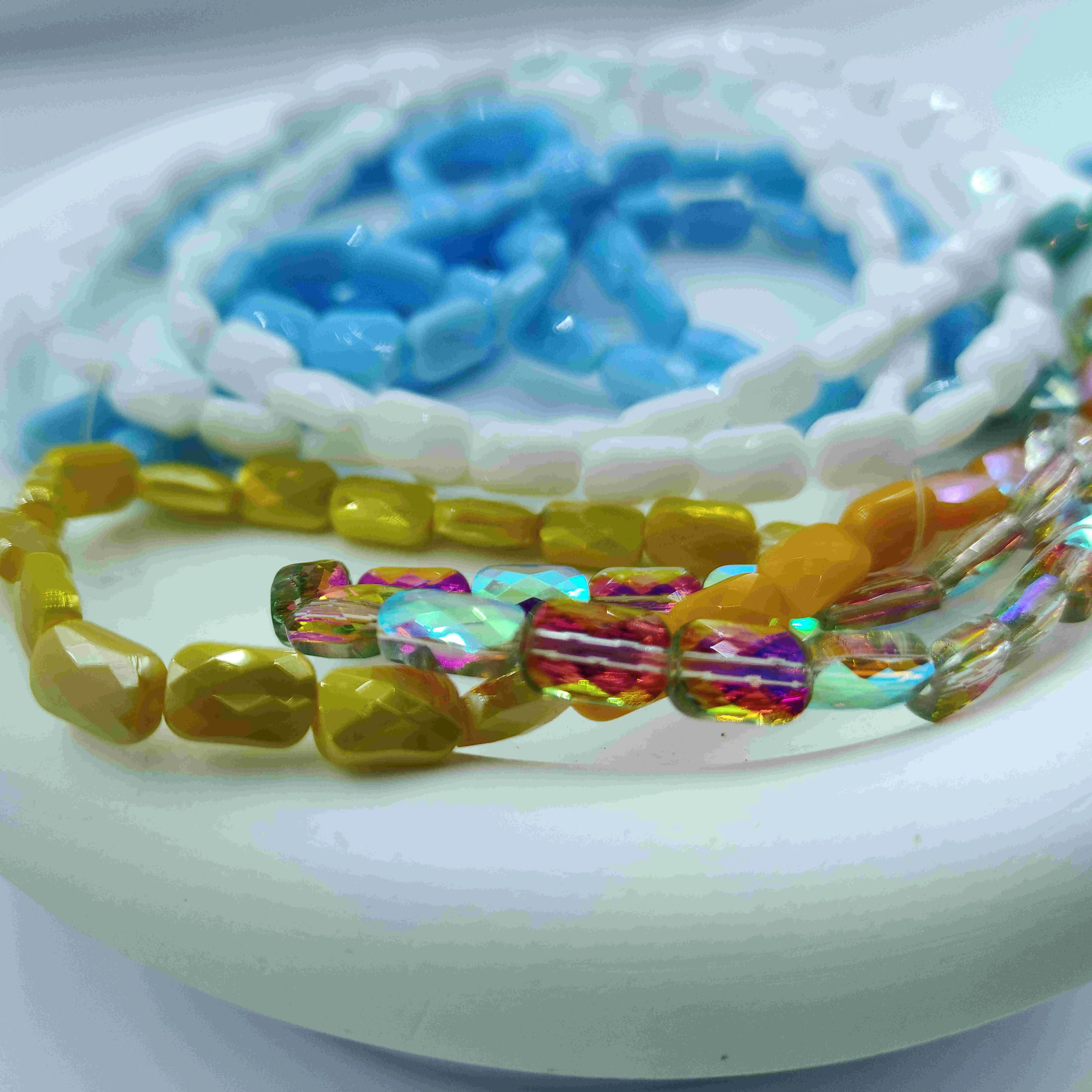 2023 New Arrival 6x9mm Fancy Colors Square Faceted Crystal Glass Beads For Jewelry Making Bracelet Loose Beads Glass Beads