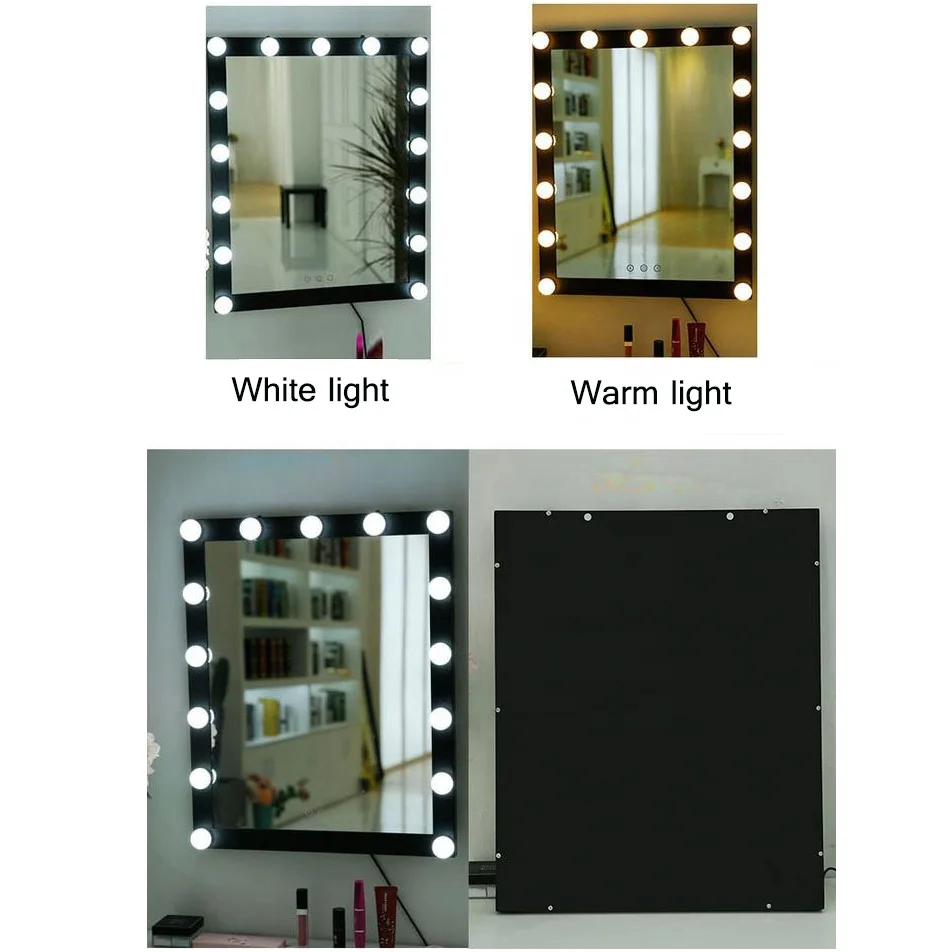 15 Led Bulbs Hollywood Vanity Makeup Mirror with Lights Dressing Table Mirror USB Powered White