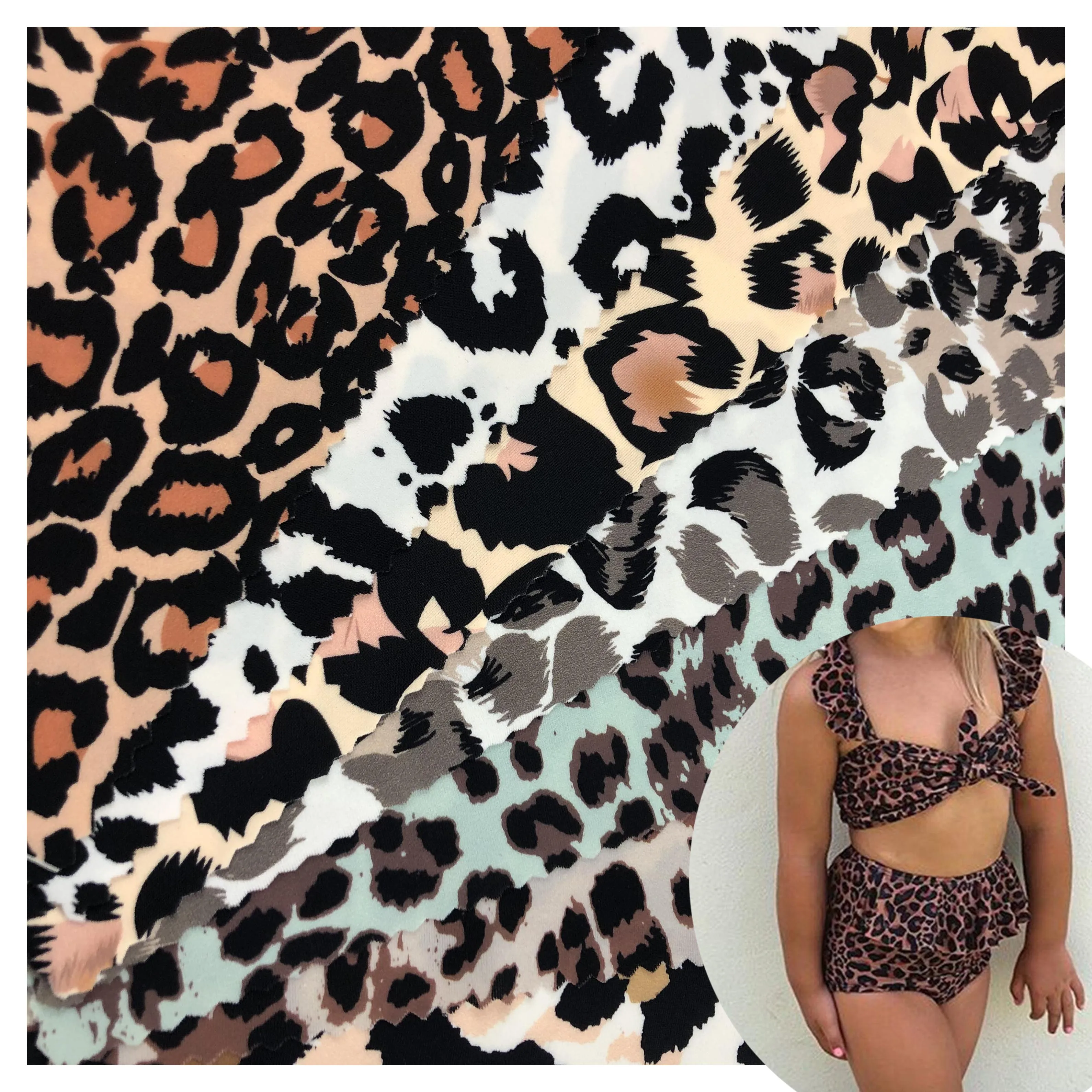 4 way stretch трико вязаный изготовленный на заказ ткань для бикини с принтом в виде полиамидное спандексное