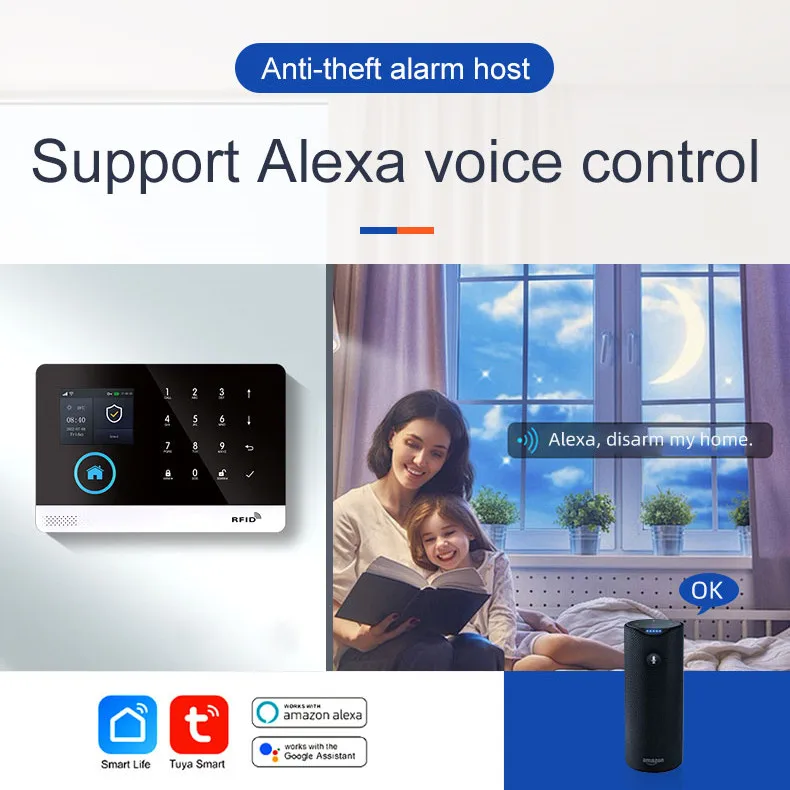 App Control Remoto Tuya Smart Life House Alarm System Wireless Alarma Para Casa WiFi GSM Home Security Systems