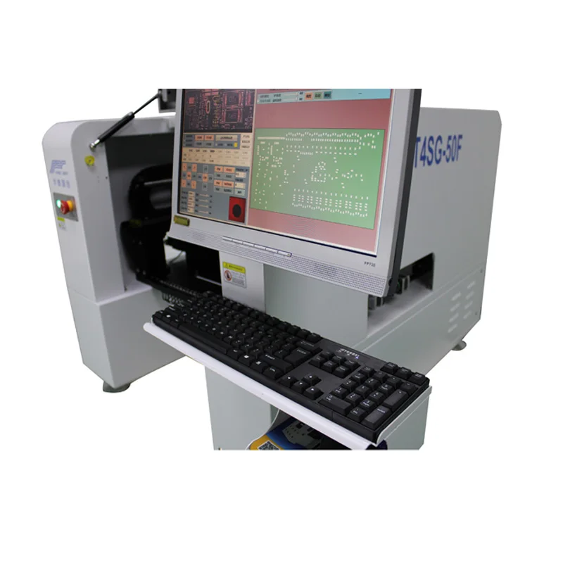 High Accuracy in Positioning SMT Pick And Place Machine with Vision Camera With Conveyor Famous Supplier HW-T4SG-50F For 0201