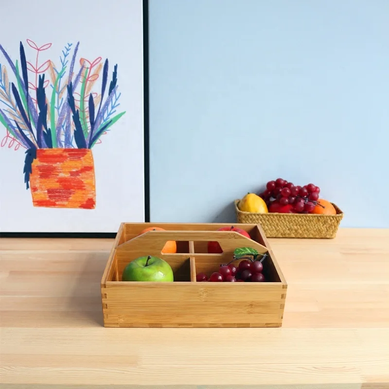 Портативный многофункциональный органайзер для столовых приборов с 4 отделениями и ручкой