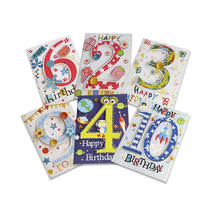 Funny Handmade 3D Pop up Customize greeting card Happy Birthday Kid Baby custom birthday card