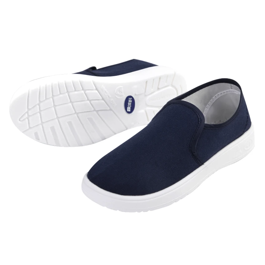 Washable Canvas Fabric PU/SPU Sole Cleanroom Shoes Antistatic Esd Safety Work Shoes Men for Industrial
