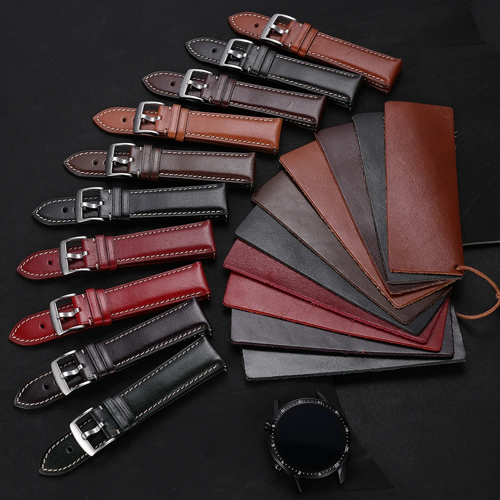 OEM Customize Sizes Handmade Brand Watch Straps Leather for Apple Watch/General Watch Leather Band Accept Customization