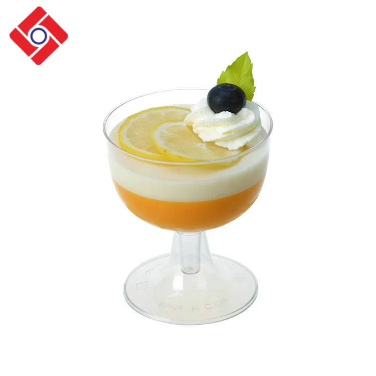 Fashion Design Disposable  Pudding Jelly Fruit Cocktail In Plastic Cup,Plastic Wine Glasses