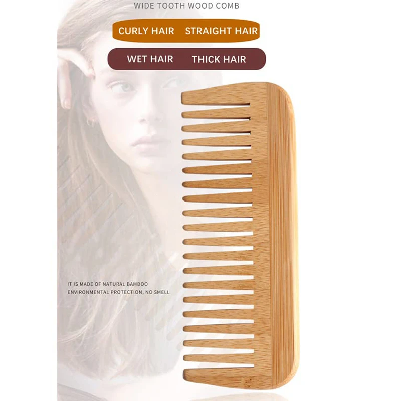 Wide Tooth Hair Comb Comb Set Private Label Hot Selling Custom Brand Logo Eco Friendly Wooden Bamboo and Wood Hair Brush 0.3kg