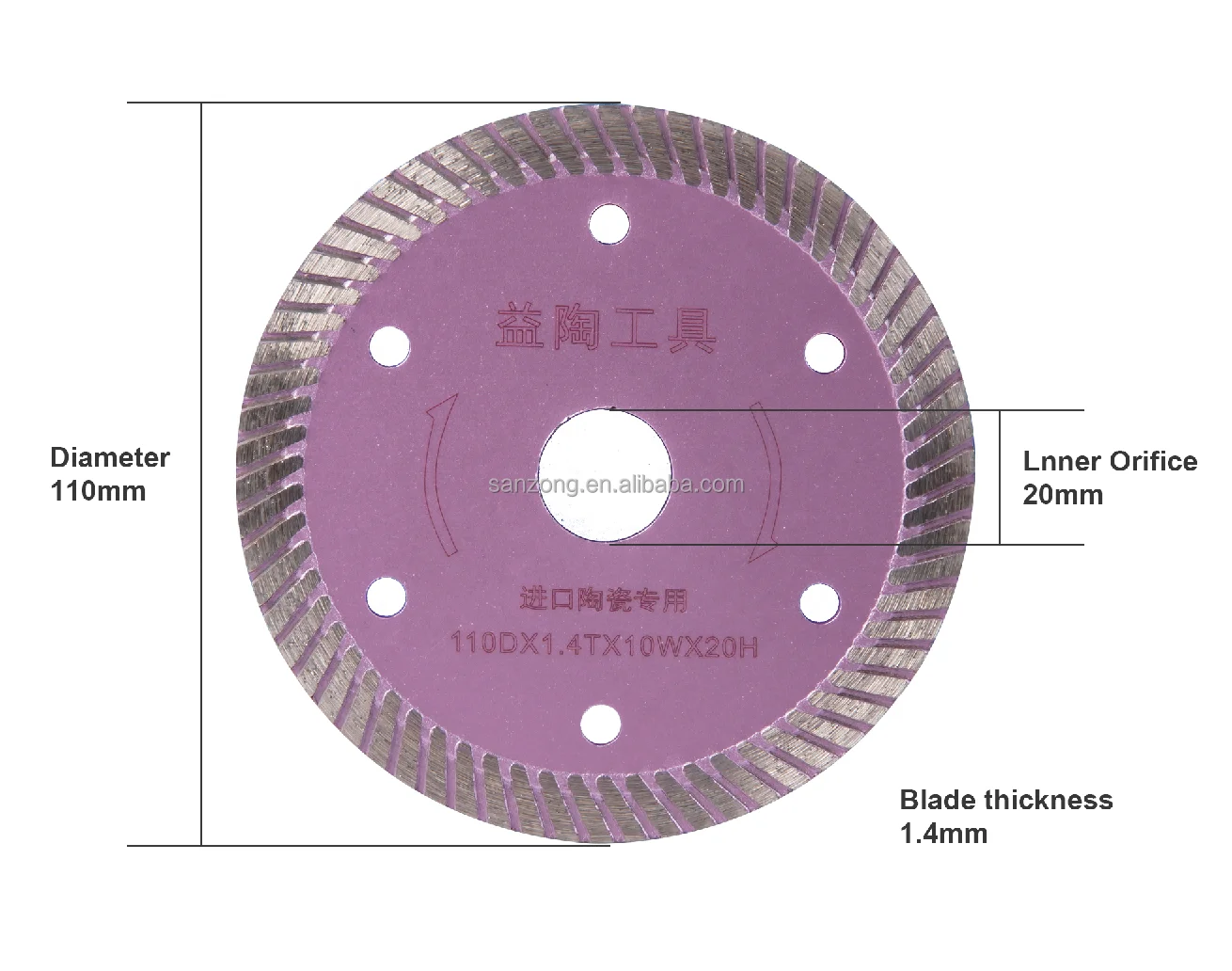 High efficiency Excellent Finishing turbo marble cutting diamond saw blade