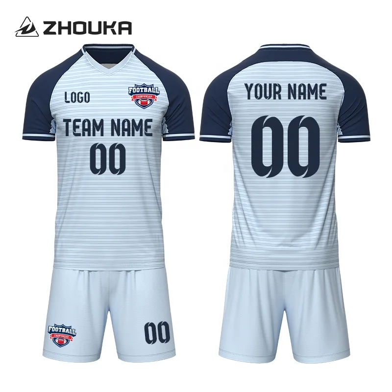 High Quality Quick Dry Sport Soccer Jersey Custom Team Club Logo Soccer Uniform Kits Sublimation Adult Football Wear Sets