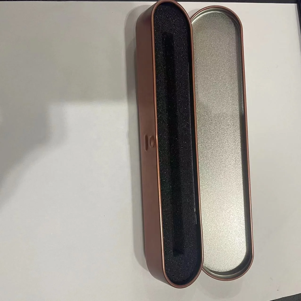 Custom Multipurpose Metal Tin Pencil Box Gold single pen gift box