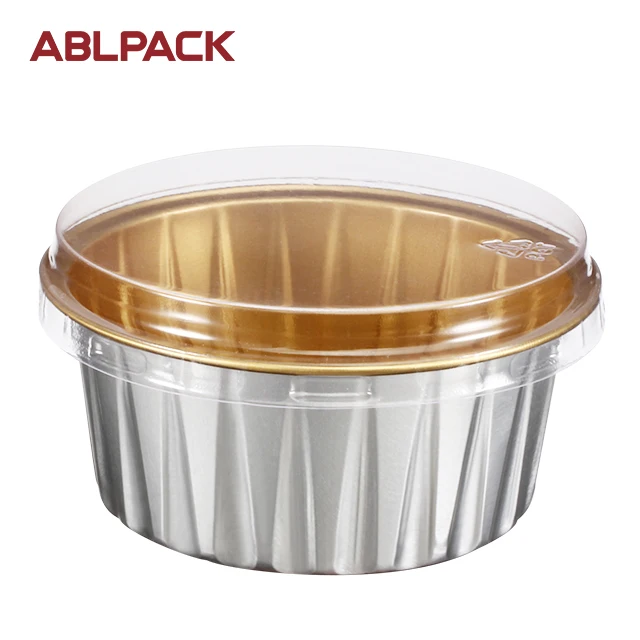ABL PACK 125 мл/4 унции Внутренние чашки из золотой алюминиевой фольги одноразовый контейнер упаковка для фаст-фуда