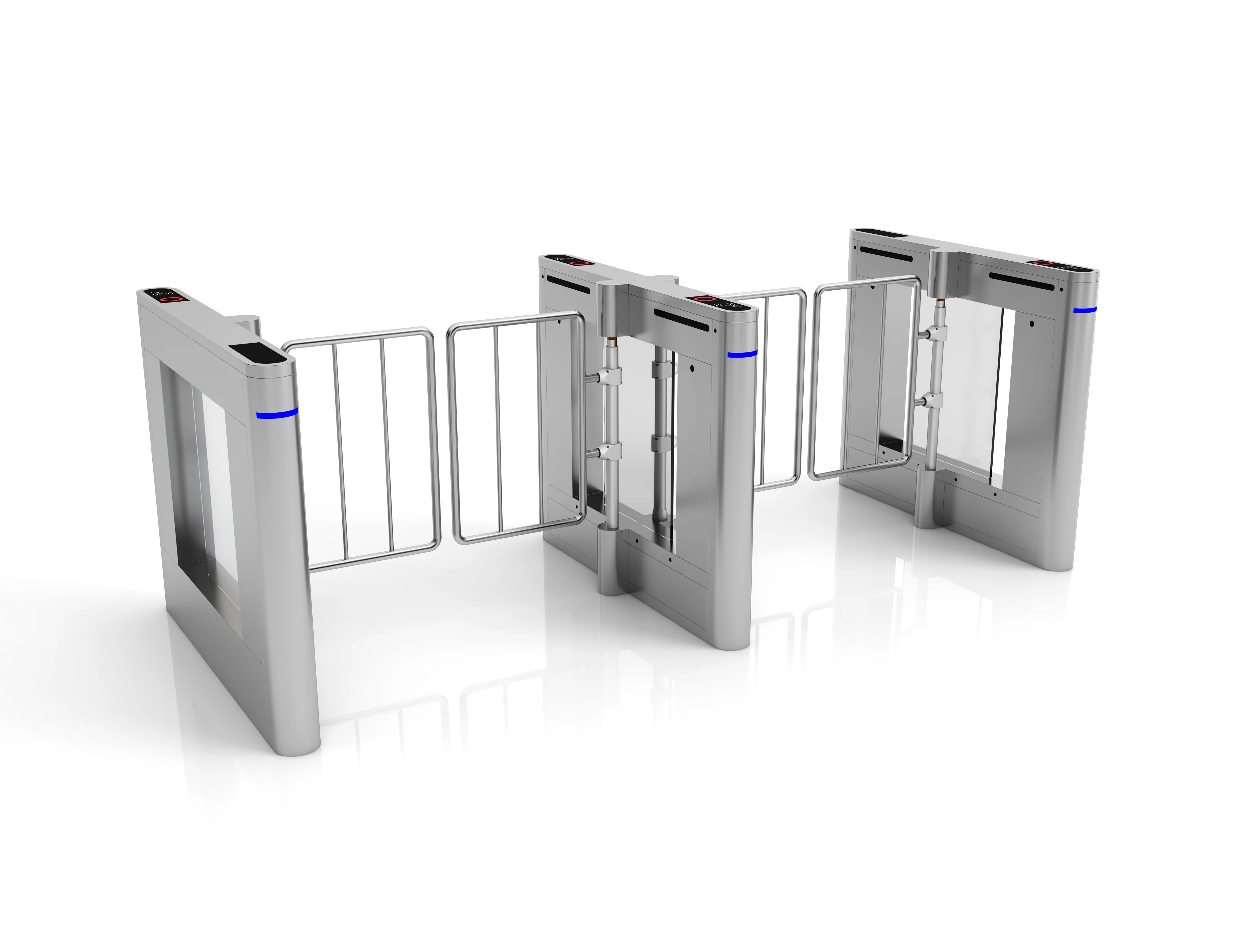 Office Building Entrance Security Access control Scan RFID card and QR code swing barrier turnstile gate