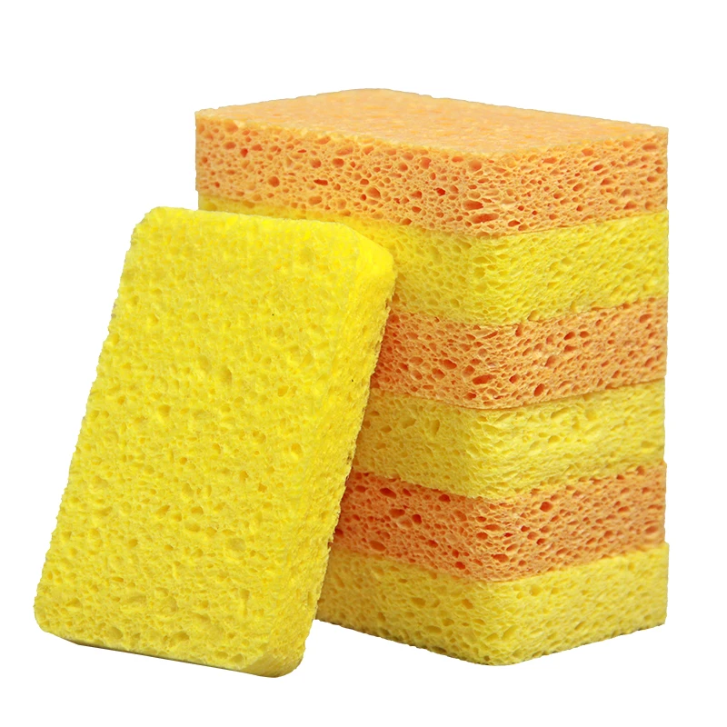 wholesale wood pulp Cellulose sponges eco-friendly biodegradable dish washing cleaning honey comb soft sponge for kitchen