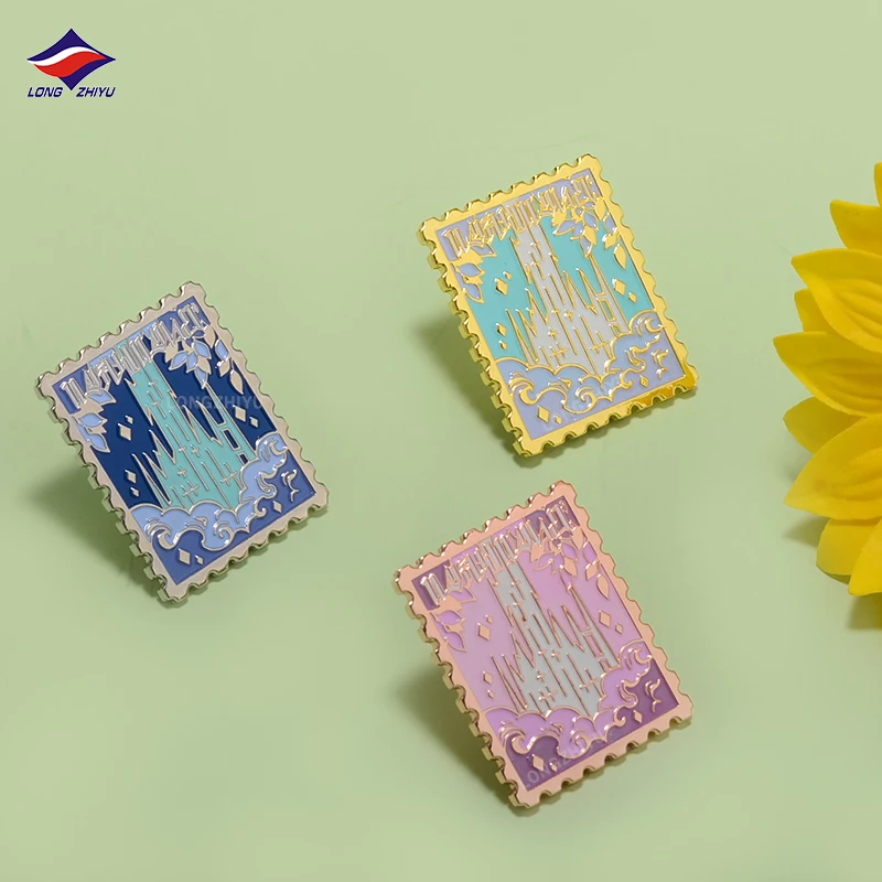 Longzhiyu 15 Years Badge Supplier Flower Enamel Pins Custom Metal Lapel Pin Badges with Your Own Design