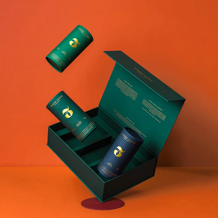 Factory Creative Customize Digital Printing Magnetic Closure Luxury Saffron Spices Gift Packaging Paper Box With Ribbon For Tea