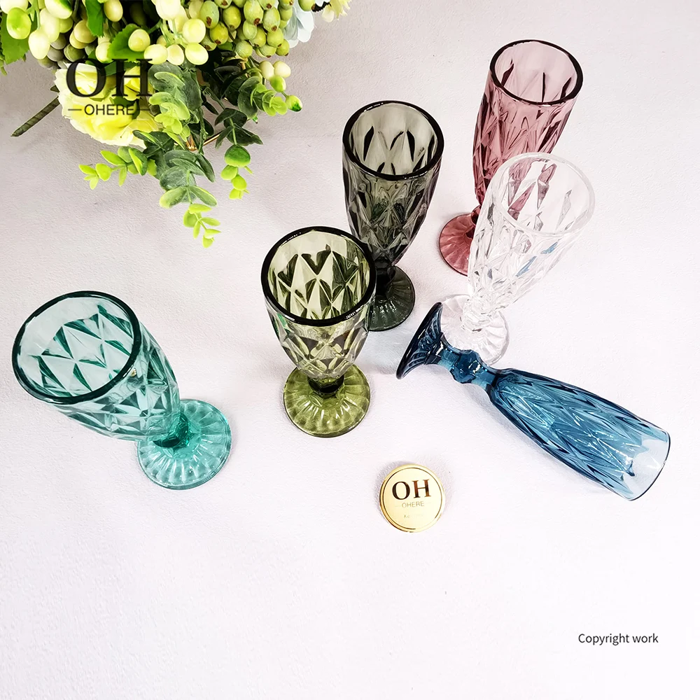 red wine glass liquor cup and champagne glass wine glasses suit with colorful crystal material