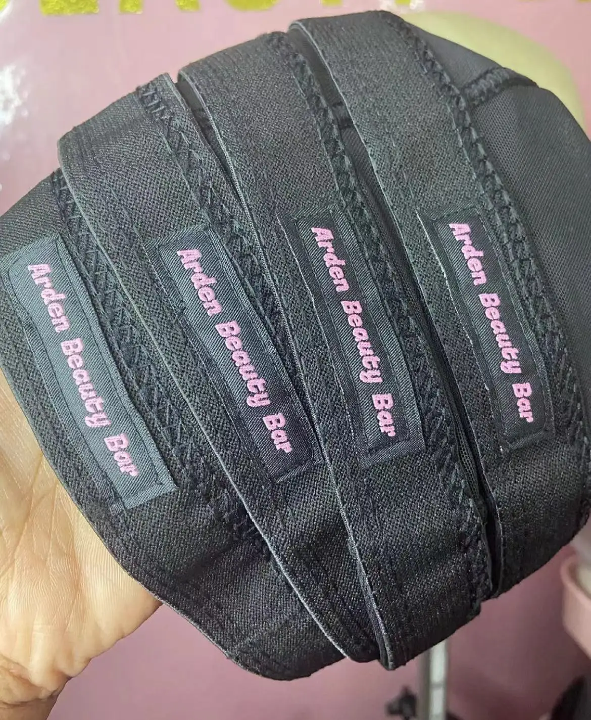 free logo Customized Wig Tag Private Design Woven Label Sewing Label For Clothing hair label wrap with logo