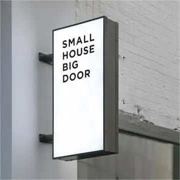 Acrylic 3D LED Lightbox Custom Rectangle Indoor Advertising Sign Double Sided with 12V Power Consumption Outdoor Hanging Sign